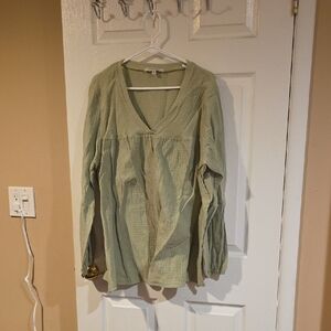 Astrologie Women's Green V-Neck Top